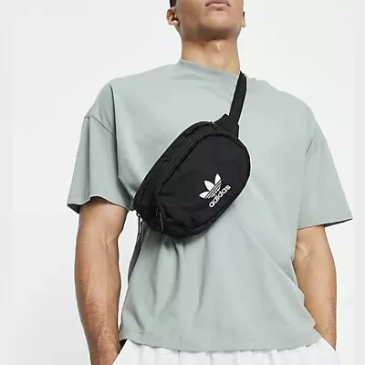 Adidas Sport Pack Men’s Waist Fanny Pack Crossbody Bag Black Festival Pouch #215 • $24.95
