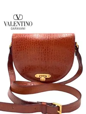 VALENTINO GARAVANI Brown Leather Shoulder Bag AM336 • $158