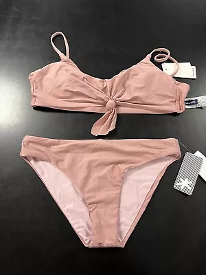 NWT Splendid Art Deco Bikini Bralette Retro Pant Size Small Pink Rose Sexy • $19.99