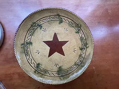 Becky Mummert 10” Redware  Star Plate  1998 E Berlin Pa. • $75