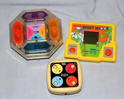 Vintage Handheld Electronic Game Lot - SKEET SHOOT COPYCAT POCKET REPEAT • $14.95