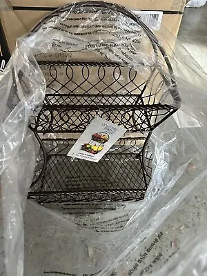 2-TIER Flat Back Loop And Lattice BASKET GOURMET BASICS By MIKASA • $0.99