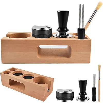 54/58mm Coffee Powder Distributor Tamper Handle Kit With Wooden Organizer Tools • $86.11