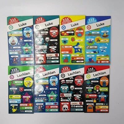 $2.99 • Buy 225 Personalised Name Labels Sticker Book Isaac Luke Lucas Logon Mason Max 