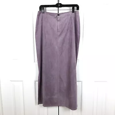 J Jill Maxi Skirt 10 Faux Suede Purple Pencil Side Slits • $24.99