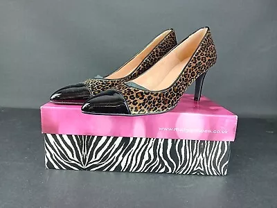 Mary G By Ultimate Collection Leopard Print Shoes Size 7 Stiletto Heel Black • £24.99