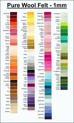 100% Merino Wool Felt Premium Australian Felt - Non-Toxic - Choose Your Color • $4.50