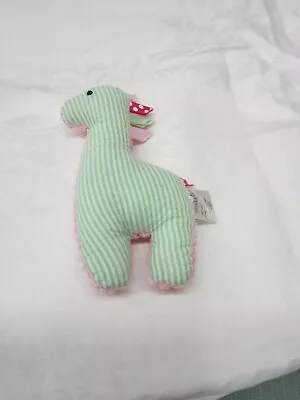 Mud Pie Plush Giraffe Green Striped Pink Lovey Infant Baby Toy Stuffed Animal  • $12.21