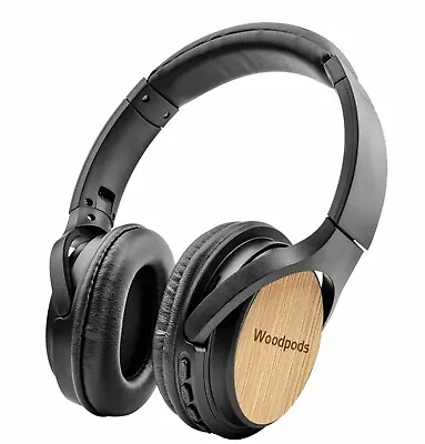 Headphones Wood Bamboo Wireless Bluetooth Over-Ear Woodpods Awesome Sound! • $24