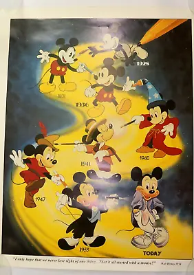 Vintage Disney Mickey Mouse Generations Through The Years Poster #88002 16 X20  • $38.85