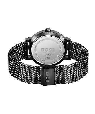 BOSS Analogue Quartz Watch For Men With Black Stainless Steel Mesh Bracelet - 15 • £84.90