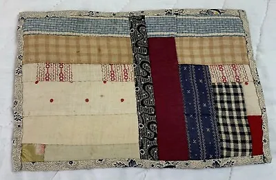 Vintage Patchwork Quilt Table Topper Log Cabin Early Calico Prints Small • $7