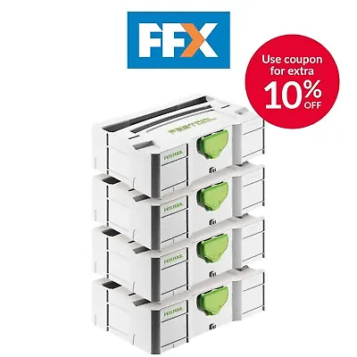 £48.95 • Buy Festool SYS-MINI TL4 Mini Systainer T-LOC Storage Cases Pack Of 4