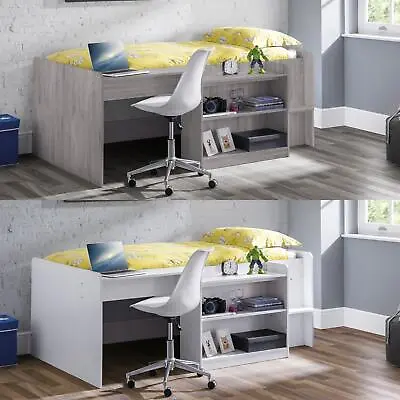 Neptune Midsleeper White/grey 3ft Single Cabin Loft Bed Frame For Kids Children • £331.99