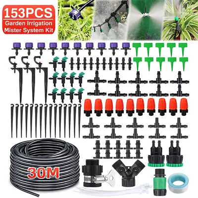 30M Automatic Micro Drip Irrigation Watering System Kit Plant Garden Greenhouse • £13.99