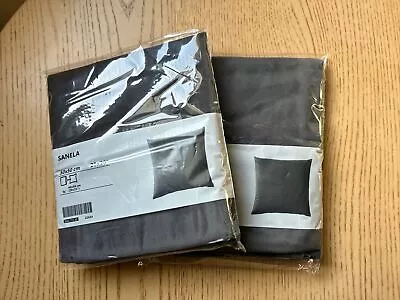 Ikea SANELA Pillow Cushion Cover 20  X 20  Soft Velvet Cotton Black - NEW • $29.95