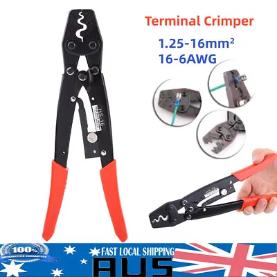 $21.88 • Buy Ratchet 1.25-16mm² Crimping Tool Cable Crimper Anderson Plug Lug Crimp Plier AU