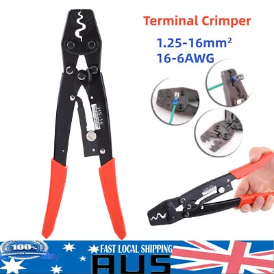 Ratchet 1.25-16mm² Crimping Tool Cable Crimper Anderson Plug Lug Crimp Plier AU • $19.99