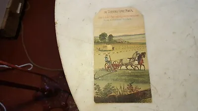 Antique Deering Mower Advertising Victorian Color Bookmarker Horse Drawn Farm  • $20