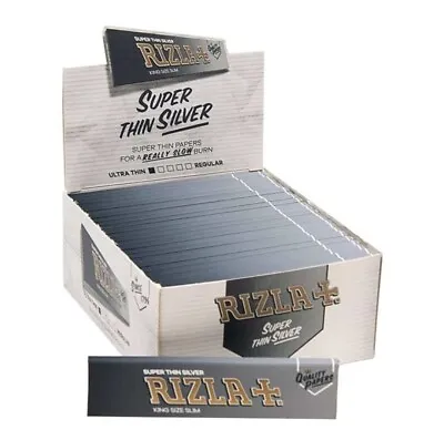 Box Of 50 Booklets Silver Rizla Kingsize Super Thin Cigarette Papers • £16.99