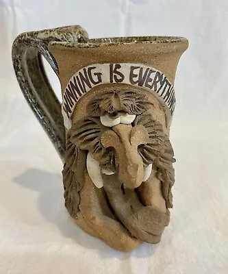 Mahon Mug Face Pottery Stoneware MMS Studio Handmade Winning Is Everything • $25