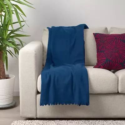 IKEA Throw Blanket Rug Snuggle Sofa Lounge Couch Bed Warm Blue Fleece Soft Cover • $19.99