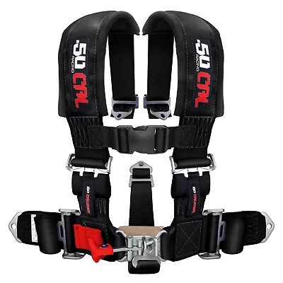 50 Caliber Racing 3 Inch 5 Point Seat Belt Safety Harness Black Quick Release • $114.99