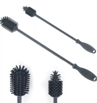 Silicone Bottle Brush 2 Pack Black BPA Free. Baby Bottle Brush  • £7.29