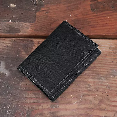 Black Shark Trifold Wallet Amish Hand Made From Genuine Shark Skin Tri Fold • $89.95