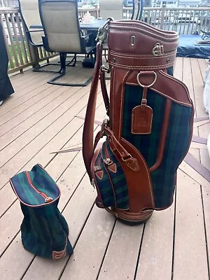 VTG Daiwa COACH COLLECTION Golf Cart Carry Bag Leather & Plaid W Rain Cover • $120