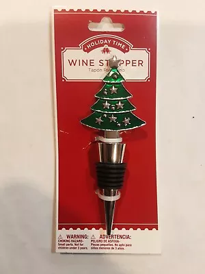 Holiday Time Christmas Tree Metal Wine Stopper • £9.16
