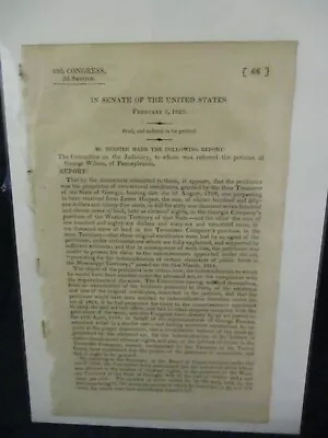 Government Report 1829 George Wilson Of PA Public Lands In GA & MS Territory • $22