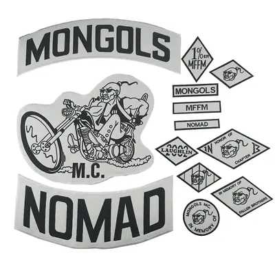 MONGOLS NOMAD MC Biker Vest Embroidery Patches Iron On Full Back Of Jacket • $26.34