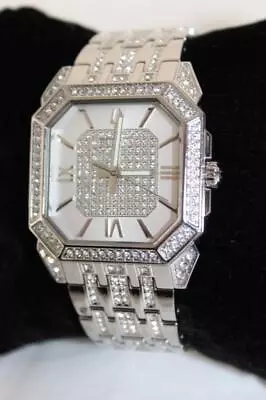 Bulova 96A285 Octava Crystal Silver-tone Mens Quartz Watch • $174.95