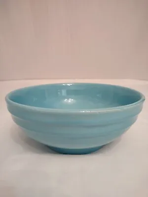 Vintage Pottery Mixing Bowl Turquoise Blue 9  D X 3.5  H • $15