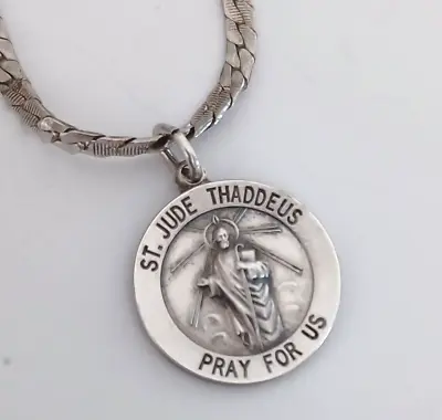 Vintage Sterling Silver St. Jude Thaddeus Medal! • $28.95