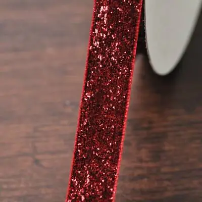 10 Yards 3/8  5/8  10mm 16mm Glitter Sparkle Velvet Ribbon Lot Sewing Trim • $33.58