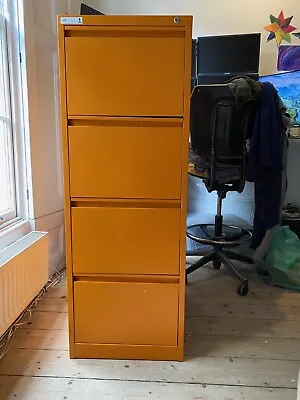 £15 • Buy Orange Metal 4 Drawer Filing Cabinet