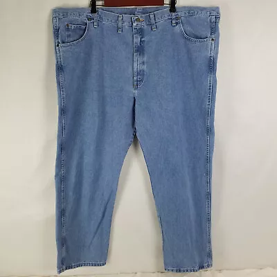 Wrangler Rugged Wear Jeans Mens 52 X 30 Straight Leg Medium Wash Blue Denim • $9.88