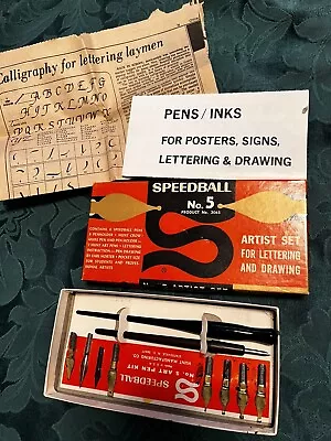 Vintage Calligraphy Pen Set No. 5 Lettering Pen Calligraphy Pen Set EUC VTG Pens • $4.99