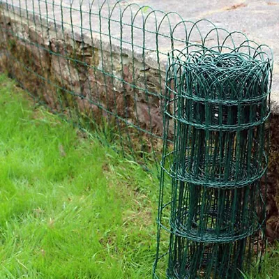 10M PVC Coated Garden Border Fence Lawn Path Edging Wire Mesh Decorative Fence • £22.95