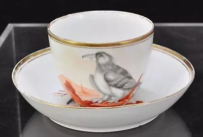 Antique Early Mintons Hand Painted Bird Cup And Saucer 1810 • $40