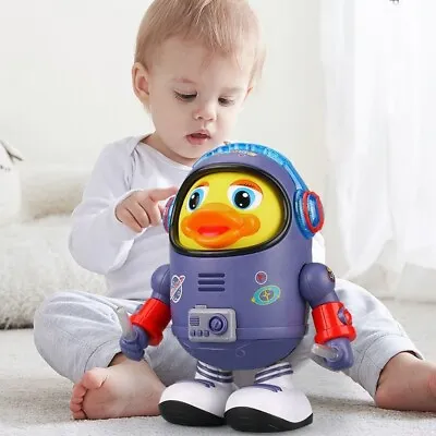 Space Duck Dancing Robot With Light Music Cartoon Walking Sensory Toys Gift • £12.89