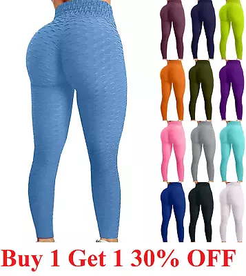 Women Leggings Anti-Cellulite High Waist Push Up Yoga Pants TikTok Butt Lift • $11.95