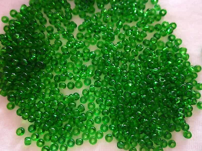 50g ~ 1600 Pcs Czech Glass Seed Beads 3mm Transparent Green #2266-17 Aust Seller • $6.90