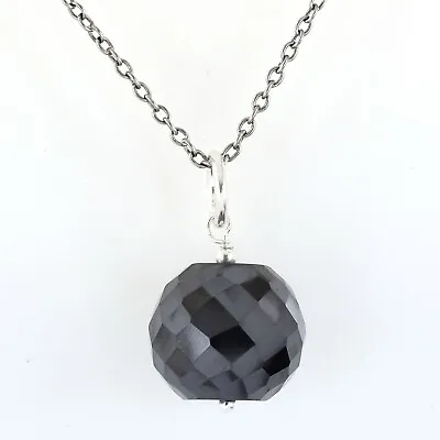 $0.99 • Buy 13.5mm Certified Black Diamond Bead Pendant , Excellent Cut & Luster !