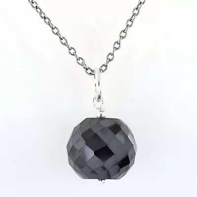 $0.99 • Buy 13.5mm Certified Black Diamond Bead Pendant , Excellent Cut & Luster !