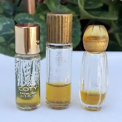 💝LOT Vintage MUGUET DES BOIS + PARIS Coty PARFUM Mini Purse Perfumes PARTIALS • $27.99