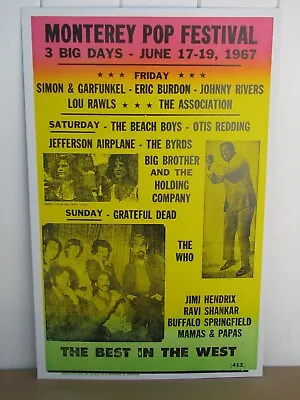 Vintage Monterey Pop Festival Concert Poster 1967 Grateful Dead • $19.79