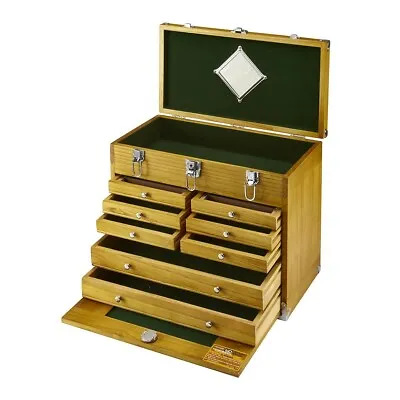 8 Drawer Hard Wood Tool Box Chest Cabinet Storage Mechanic Single Key Locking • $367.99